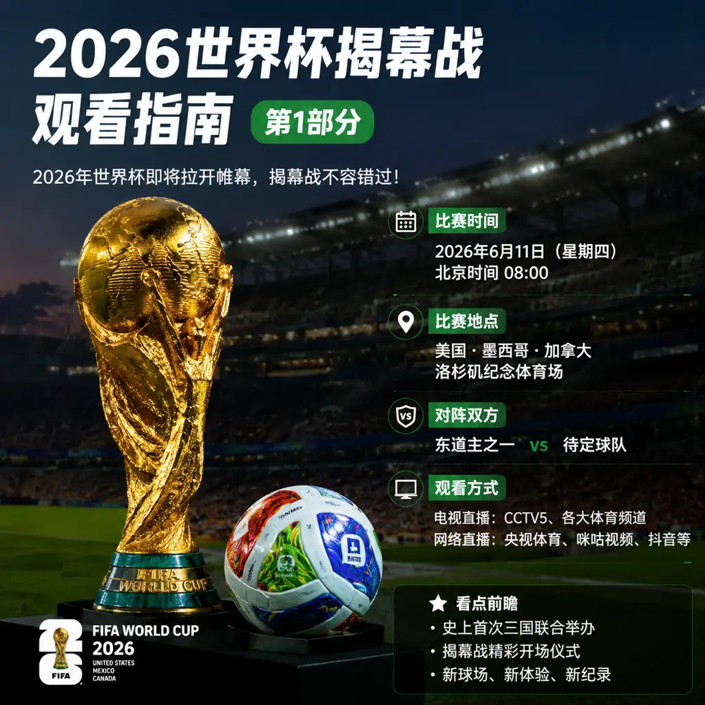 2026世界杯揭幕战观看指南