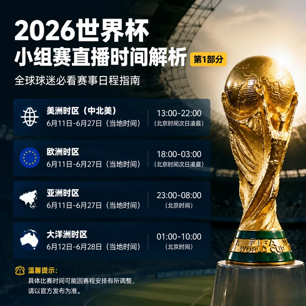 2026世界杯小组赛直播时间解析