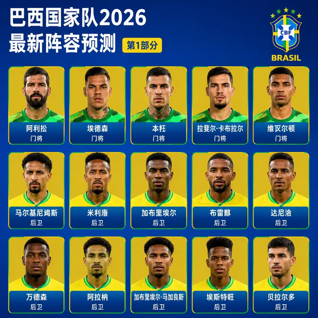 巴西国家队2026最新阵容预测