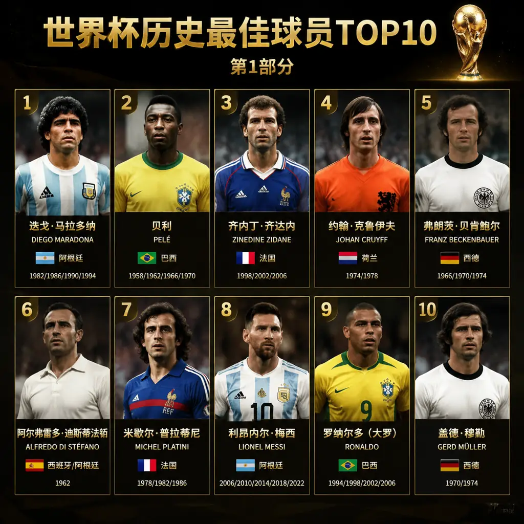 世界杯历史最佳球员TOP10