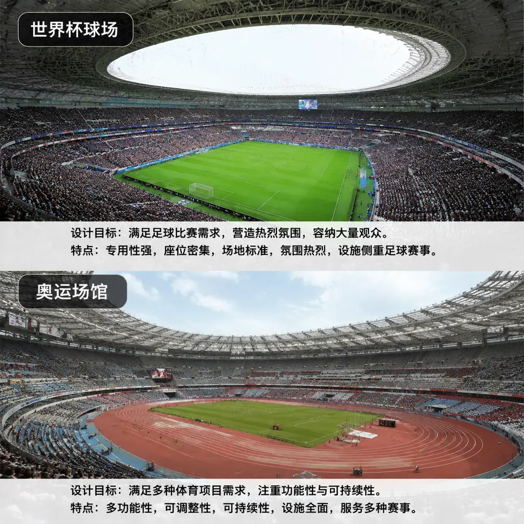 世界杯球场与奥运场馆区别